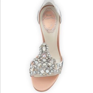 Rene Caovilla Embroidered Crystal Metallic Pumps